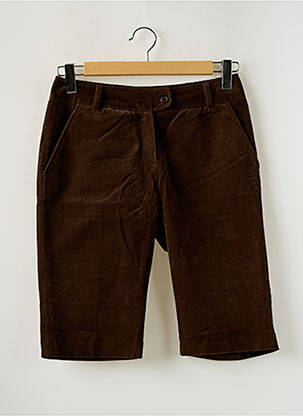 Bermuda coupe droite taille normale marron YUMI.MAZAO femme