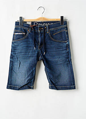 Bermuda tissage denim taille normale bleu DONOVAN homme