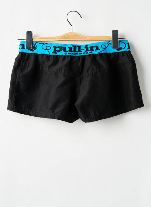 Bas de maillot de bain effet matière satinée short noir PULL IN femme