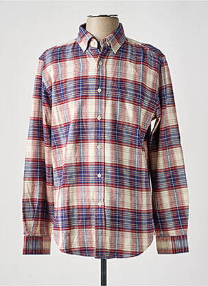 Chemise manches longues imprimé écossais beige BY CHARLIE B homme