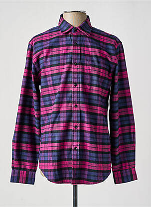 Chemise manches longues imprimé écossais rose BY CHARLIE B homme