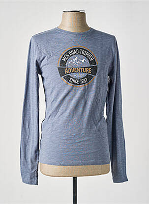 T-shirt coupe cintrée manches longues bleu clair MCS homme