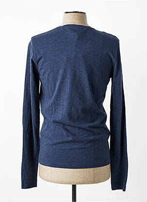 T-shirt coupe cintrée manches longues bleu MCS homme