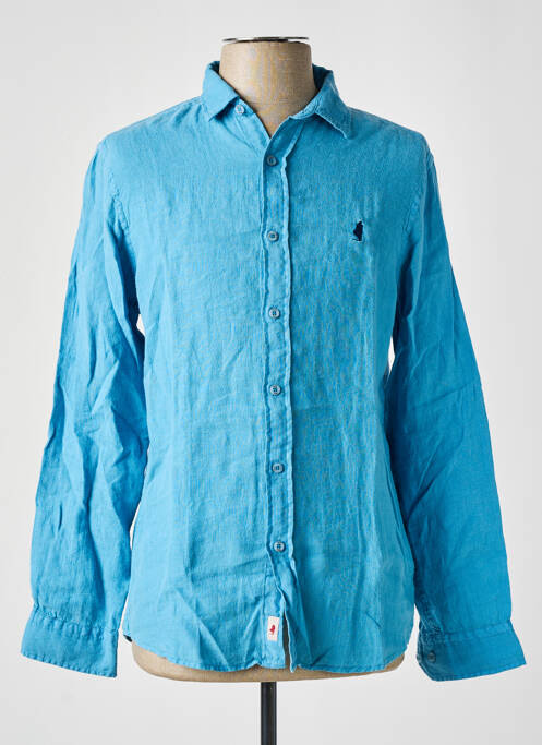 Chemise manches longues bleu MCS pour homme