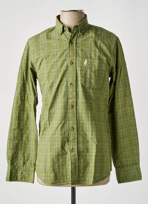 Chemise manches longues vert MCS pour homme