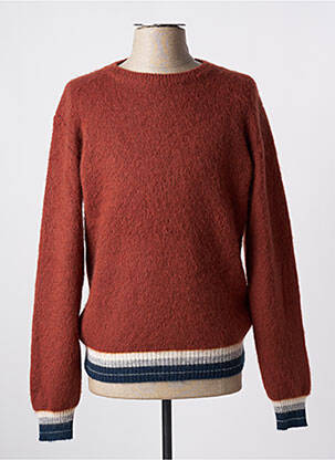 Pull stretch manches longues marron BOB homme