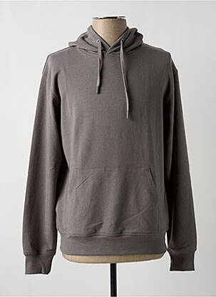 Sweat-shirt à capuche tissage jersey manches longues gris BY CHARLIE B homme