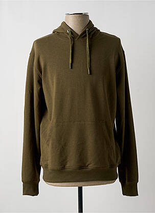 Sweat-shirt à capuche tissage jersey manches longues vert BY CHARLIE B homme