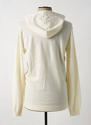 Sweat-shirt à capuche col rond manches longues beige WOOL & CO homme
