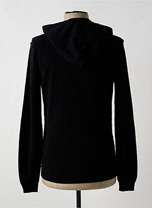 Sweat-shirt à capuche col rond manches longues noir WOOL & CO homme