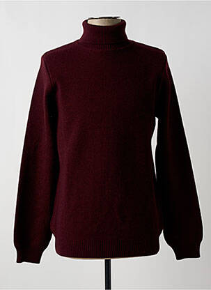 Pull col roulé stretch manches longues rouge KNITWEAR homme
