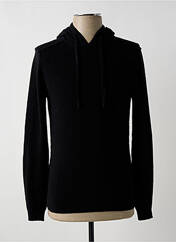 Sweat-shirt à capuche noir WOOL & CO pour homme seconde vue