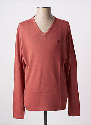 Pull col rond manches longues orange MCS homme