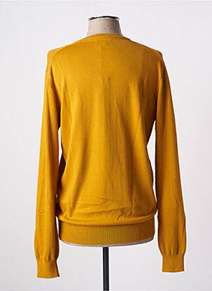 Pull col v manches longues jaune MCS homme