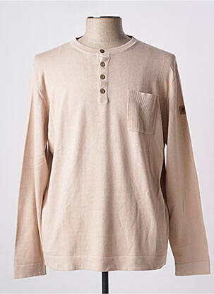 Pull col rond manches longues beige MCS homme