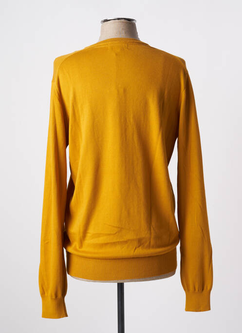 Pull col v manches longues jaune MCS homme