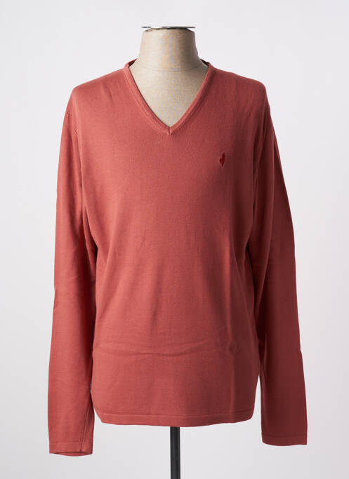 Pull col rond manches longues orange MCS homme