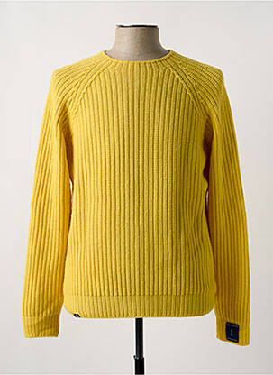 Pull col rond manches longues jaune FLY3 homme