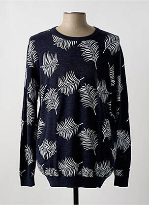 Pull tissage chiné manches longues bleu KNOWLEDGE COTTON APPAREL homme