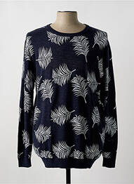 Pull tissage chiné manches longues bleu KNOWLEDGE COTTON APPAREL homme