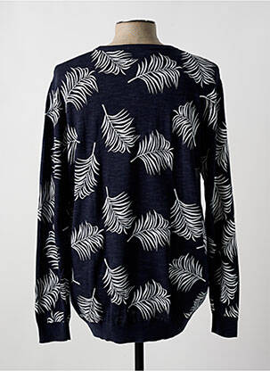 Pull tissage chiné manches longues bleu KNOWLEDGE COTTON APPAREL homme