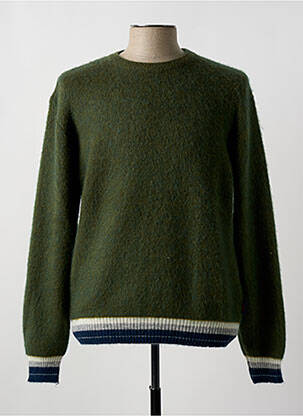 Pull col rond manches longues vert BOB homme