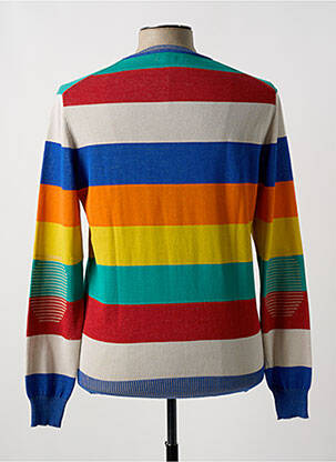 Pull tissage chiné manches longues bleu BY CHARLIE B homme