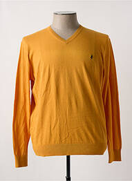 Pull col v manches longues orange MCS homme
