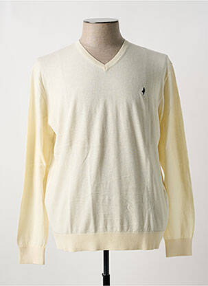 Pull col v manches longues beige MCS homme