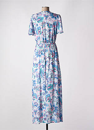 Robe longue manches courtes manches courtes bleu C'EST BEAU LA VIE femme