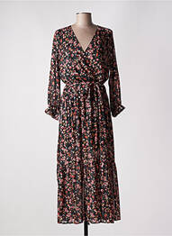 Robe longue manches longues manches longues noir LILI & LALA femme