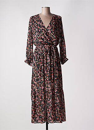 Robe longue manches longues manches longues noir LILI & LALA femme