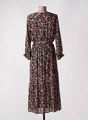 Robe longue manches longues manches longues noir LILI & LALA femme