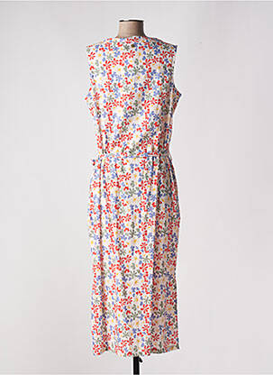 Robe mi-longue imprimé fleurs sans manche blanc ÉTYMOLOGIE femme