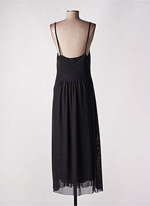 Robe longue coupe évasée fines bretelles noir MALOKA femme