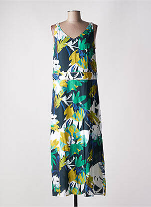 Robe longue imprimé fantaisie sans manche vert PAUSE CAFE femme
