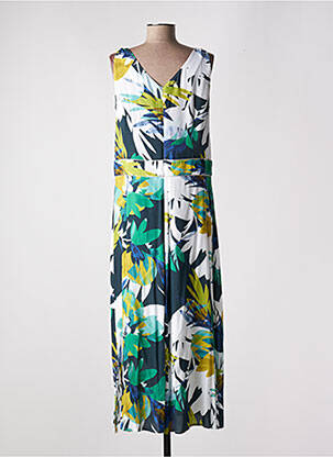 Robe longue imprimé fantaisie sans manche vert PAUSE CAFE femme