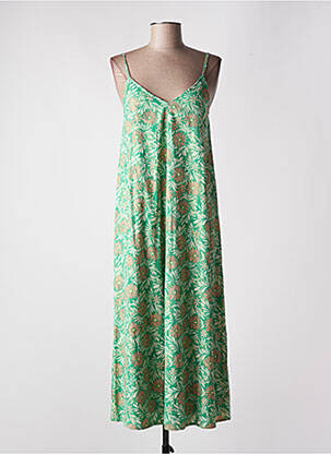 Robe mi-longue imprimé fleurs fines bretelles vert VERO MODA femme