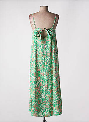 Robe mi-longue imprimé fleurs fines bretelles vert VERO MODA femme