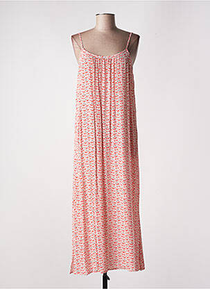 Robe longue imprimé fantaisie fines bretelles rouge C'EST BEAU LA VIE femme
