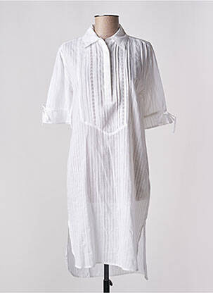 Robe mi-longue manches 3/4 manches 3/4 blanc SCHOOL RAG femme