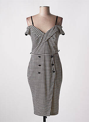 Robe mi-longue manches courtes manches courtes noir RINASCIMENTO femme