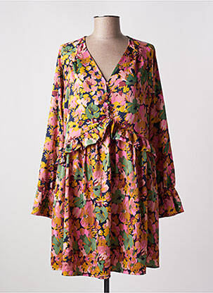 Robe courte coupe évasée manches longues rose VERO MODA femme