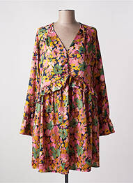 Robe courte coupe évasée manches longues rose VERO MODA femme