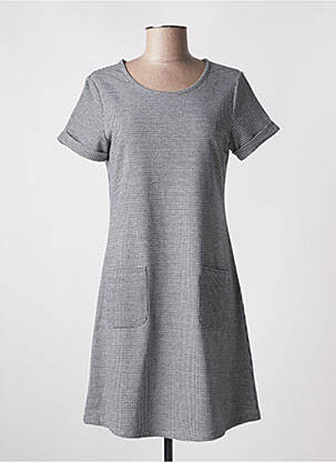 Robe mi-longue manches courtes manches courtes noir YERSE femme