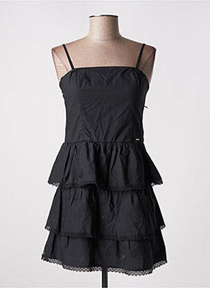 Robe courte coupe évasée fines bretelles noir LPB femme