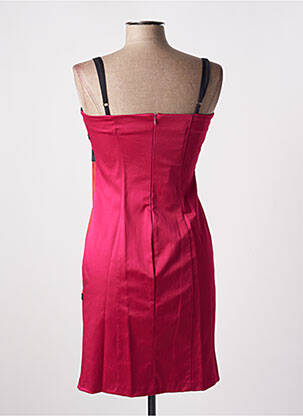 Robe courte fermeture zippée au dos fines bretelles rose RINASCIMENTO femme