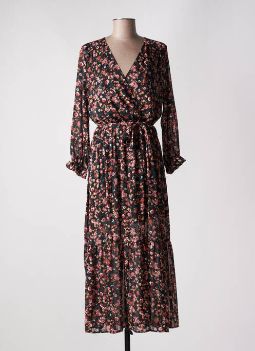 Robe longue manches longues manches longues noir LILI & LALA femme