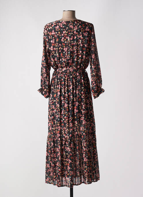 Robe longue manches longues manches longues noir LILI & LALA femme
