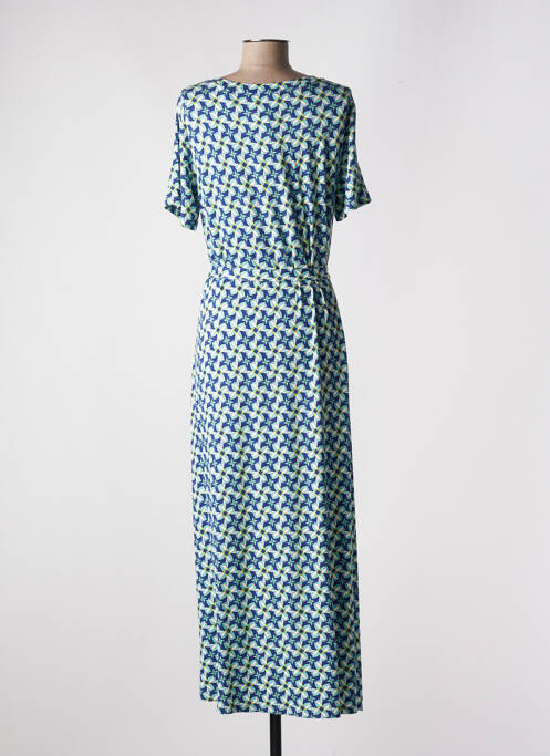 Robe longue imprimé fantaisie manches courtes bleu SURKANA femme
